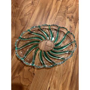 Vintage green‎ peppermint swirl candy/trinket dish